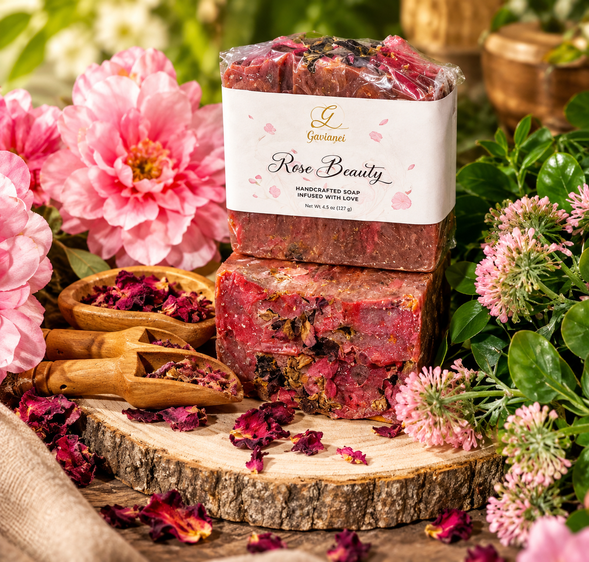 Rose Beauty Soap🌹 (Pink Clay & Rhubarb)